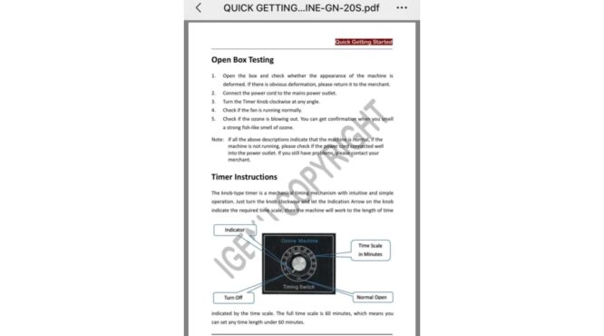 Open Box Testing Timer Instructions